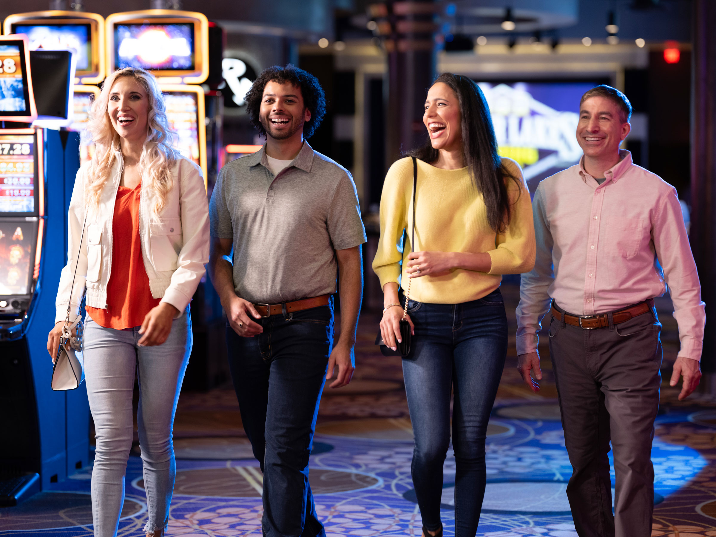 Group of friends in casino