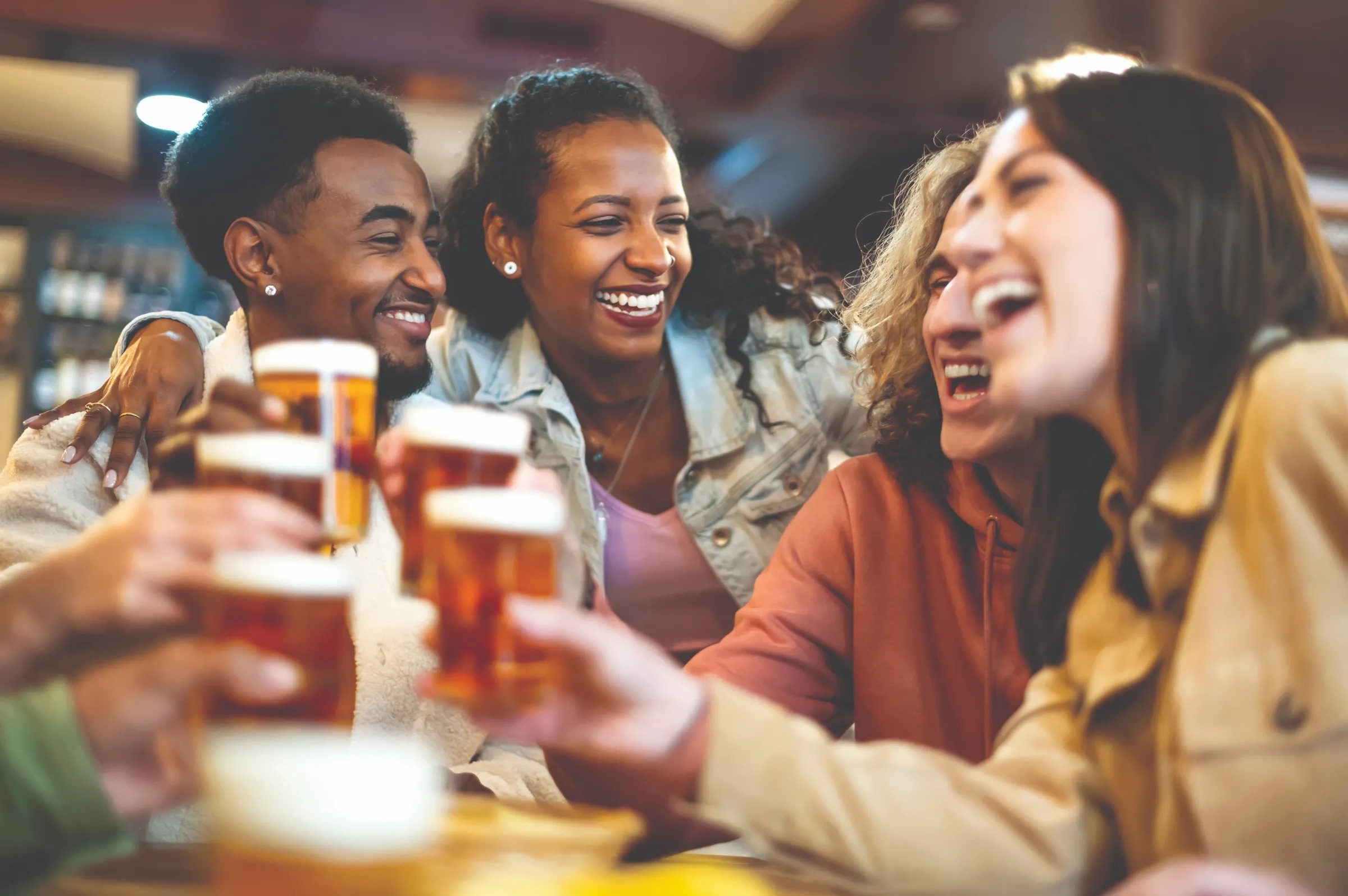 Group of friends having drinks